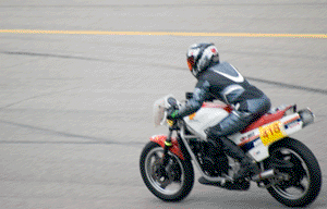 Andrea and the NS 250 in the final race at Mosport