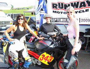 Jen, Andrea and Laura three of the four women racing at Mosport at the VRRA weekend