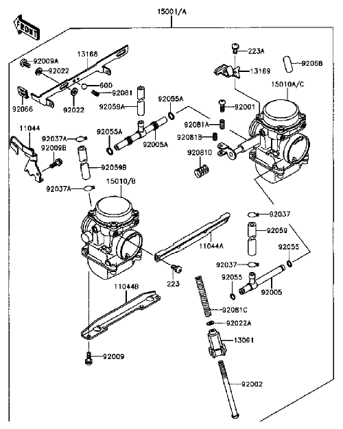 Vulcan 500 Carburetor mounting diagram