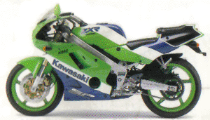 Kawasaki brochure photo - ZXR250 left side view