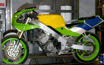 Kawasaki ZXR 250 in the process of being converted for vintage motorcycle racing