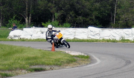Melodee on the 3Abreast Racing VTR250 Honda