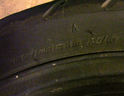 Motorcycle tire markings and information