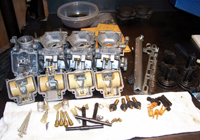 ZXR 250 Carburetors disassembled